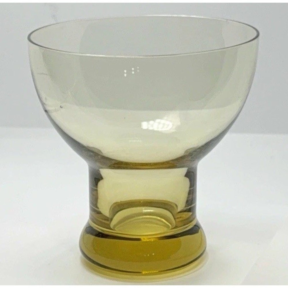 Vintage Citron Yellow Glass Cordial Liqueur Pedestal Glass 3.25"